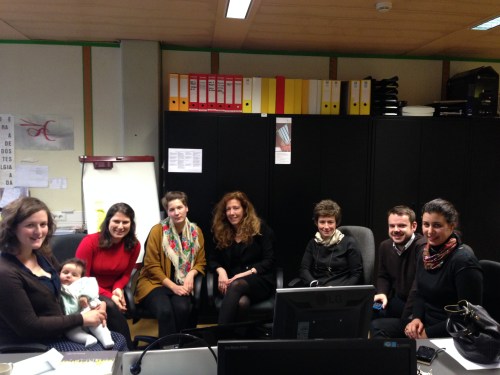 five PhD students, two professors and (possibly) one student of the future - sharing ideas and space at IST in Lisbon, Portugal